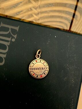 Tiffany & Co. Silver Round Charm with Red and Black Enamel